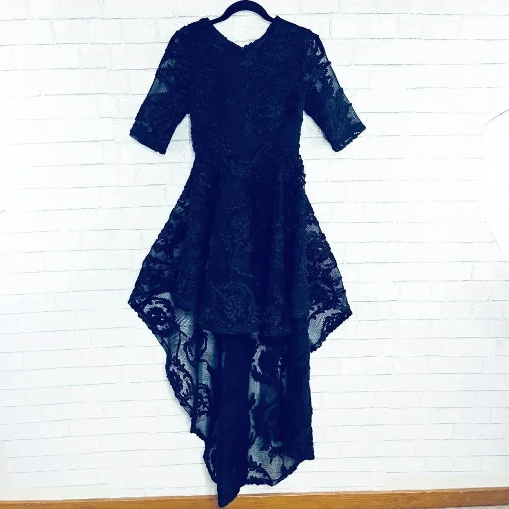 Akira Chicago Black High Low Lace Cinderella Dress Women's Size Small NEW - Picture 4 of 12